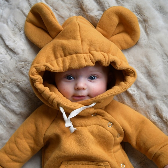 Mouse in a House Other - Mouse in a House Mustard Romper 6-9M
